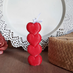 Red Heart Pillar Handcrafted Scented Candle- Chingu Candles